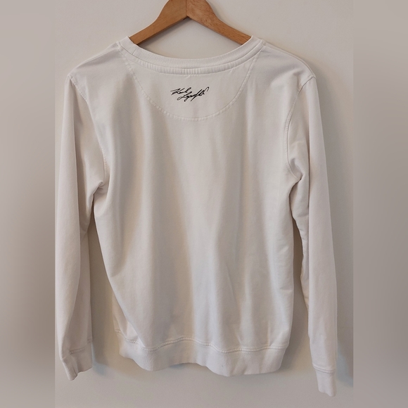 RARE Karl Lagerfeld Paris Floral/Pearl Embellished Sweatshirt - Picture 7 of 7